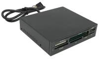 Устройство чтения Acorp CRIP200B USB2.0 (all-in-1, + USB port) Internal black