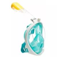 Подводная маска для плавания (снорклинга) Free Breath с креплением для экшн-камеры (бирюзовая, размер S/M)