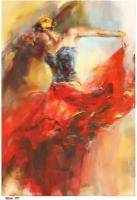 Рисовая бумага для декупажа карта салфетка А4 салфетка 1577 кармен девушка танец красное платье винтаж крафт Milotto