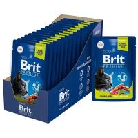 Влажный для стерилизованных кошек Brit Premium с ягненком и говядиной 14 шт. х 85 г (кусочки в соусе)
