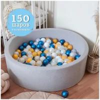 Сухой бассейн комплект Metallic blue "Синий металлик" 70/30 150 шаров