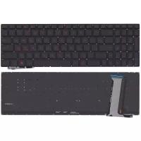 Клавиатура для ноутбука Asus G771, N551 черная без рамки с красной подсветкой