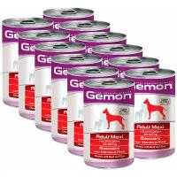 GEMON DOG ADULT MAXI для взрослых собак крупных пород с кусочками говядины и рисом (1250 гр х 12 шт)