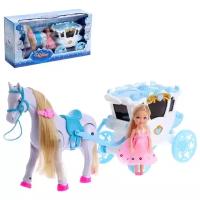 Карета для кукол "Сказка" с куклой и подвижной лошадью, со звуковым и световым эффектом