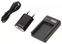 Зарядное устройство от USB и сети Fujimi FJ-UNC-LP-E6 + Адаптер питания USB мощностью 5 Вт (USB, ЖК дисплей, система защиты)