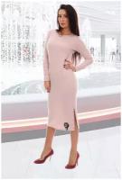 Трикотажное платье пудрового цвета Натали (10320, розовый, размер: 48)