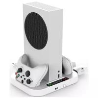 Подставка для вертикальной установки консоли + охлаждение + зарядная станция для 2-х геймпадов + 2 аккумулятора 1400 мАч iPega (PG-XBS012) (Xbox Series S) для Microsoft Xbox Series X/S