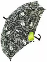 Зонт детский для девочки, зонтик трость полуавтомат 193/черныймеланж
