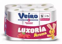 Комплект бумаги туалетной Veiro "Luxoria Aroma", 3 слоя, белая, 12 штук