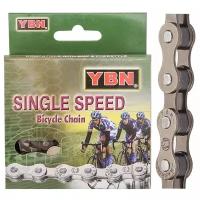 Цепь велосипедная YBN S410, 1/2"x1/8", 100 звеньев, 1 скорость, серебристая, 570071, LU089364