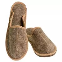 Тапочки Burunduk закрытые "Классика" на войлочной подошве, мужские, Серый, 27 (размер обуви 41)