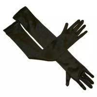 Перчатки карнавальные, дамские (длинные) черные
