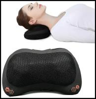 Подушка-массажер для дома и автомобиля Discovery Massage pillow 16 роликов (Черный)