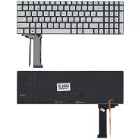 Клавиатура для ноутбука Asus N551JB серая с подсветкой