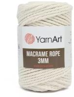 Пряжа для вязания YarnArt 'Macrame Rope 3мм' 250гр 63м (60% хлопок, 40% вискоза и полиэстер) (752 молочный), 4 мотка
