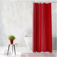 Штора для ванной комнаты PEVA красная 180*200см Аквалиния
