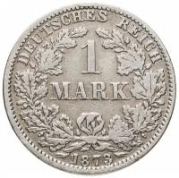 Нумизматика: Германия 1 марка (mark) 1873 A знак монетного двора: "A" - Берлин