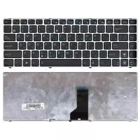 Клавиатура для ноутбука Asus A42JV, русская, черная с серебряной рамкой