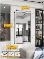 Зеркало настенное, прямоугольное в металлической раме Concept home , "Цвет рамы - Серебро" 190 см х 70 см, 1 шт