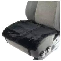 Накидка на переднее сиденье, натуральная шерсть, короткий ворс, черный 5482503