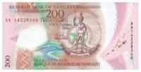 Вануату банкнота 200 вату 2014 Абориген с копьем. Полимер. UNC Пресс