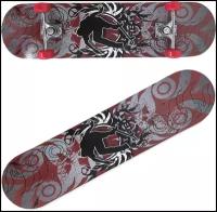 Скейтборд подростковый деревянный 78*20 см металлическая подвеска / пенни борд / лонгборд / skateboard /скейт круизер расписной