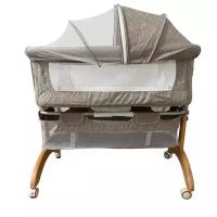 Колыбель для новорожденных Floopsi HN-602, массив бука. Детская приставная кроватка