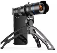 Портативный монокулярный телескоп для смартфонов APEXEL 20-40X Zoom Monocular со штативом, черный