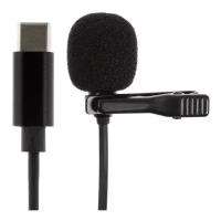 Микрофон на прищепке G-104, 20-15000 Гц, -34 дБ, 2.2 кОм, Type- C, 1.5 м, черный 6958630