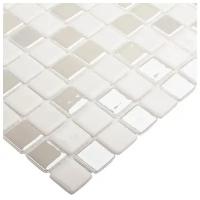 Плитка мозаика стеклянная, 31,7х31,7х0,4 HomeDecor White, бело-серая