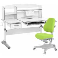 Комплект Anatomica Smart-50 парта + кресло + надстройка + подставка для книг белый/розовый с розовым креслом Armata