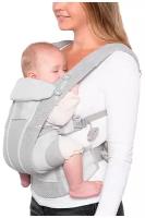 Эргорюкзак-слинг Omni Breeze SoftFlex Mesh с рождения и до 20 кг. 4 положения ребенка. Светло-серый