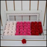 Цветы из мыла/Мыльные розы микс(светло-кремовый, розовый, красный). Набор 50шт, 5,5*4см