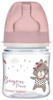 Бутылочка для кормления Canpol Babies EasyStart Bonjour Paris, розовая, 120 мл