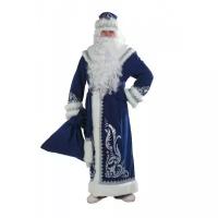 Костюм Деда Мороза, синий с аппликацией (10519), 54-56.