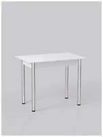 Стол обеденный раскладной, DecoLine-1, СтолБери, белый, ноги прямые гальваника
