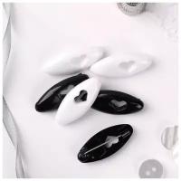 Булавки безопасные «Сердце», 40 мм, 6 шт, цвет чёрный/белый