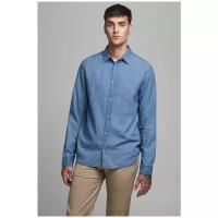 Рубашка Jack & Jones, размер 48/M, голубой