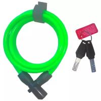Велосипедный замок Onguard Lightweight Key Coil Cable Lock, стальной тросовый, на ключ, 1500 х 8мм, зеленый, 8192