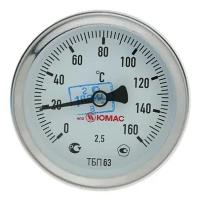 Термометр биметаллический, 160°C, с погружной гильзой 60 мм