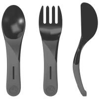 Набор приборов Twistshake (Learn Cutlery). Чёрный (Black). Возраст 6+m. Арт. 78208