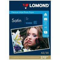 270 г/м2, A3, Satin Warm Premium фотобумага, 20 листов Lomond 1104103