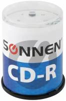 Диски CD- R SONNEN 700Mb 52x Cake Box (упаковка на шпиле) комплект 100шт, 513533