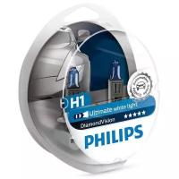 Лампа автомобильная PHILIPS H1 12V 55W 5000K DiamondVision 12258DV (2шт)