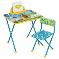 Комплект Nika стол + стул Познайка Хочу все знать (КП2/7) 60x45 см синий