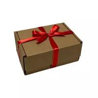 Подарочная коробка с наполнителем и атласной лентой 22х16,5х100 см