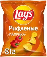 Чипсы Lay's картофельные Паприка рифленые, 1 уп.81 г