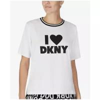 Футболка DKNY М белая с черным лого на груди