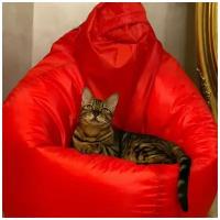Кресло-мешок "Груша" XL, красный оксфорд, (Puffdom пуф, бескаркасная мягкая мебель)