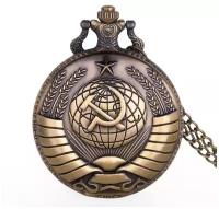 Кварцевые карманные часы на цепочке в стиле ретро СССР